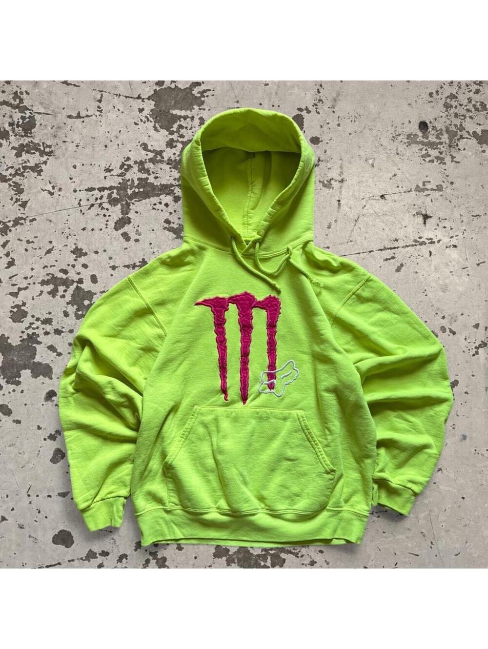 Mens Y2K Fox Racing X Monster Energy Hoodie Size M
